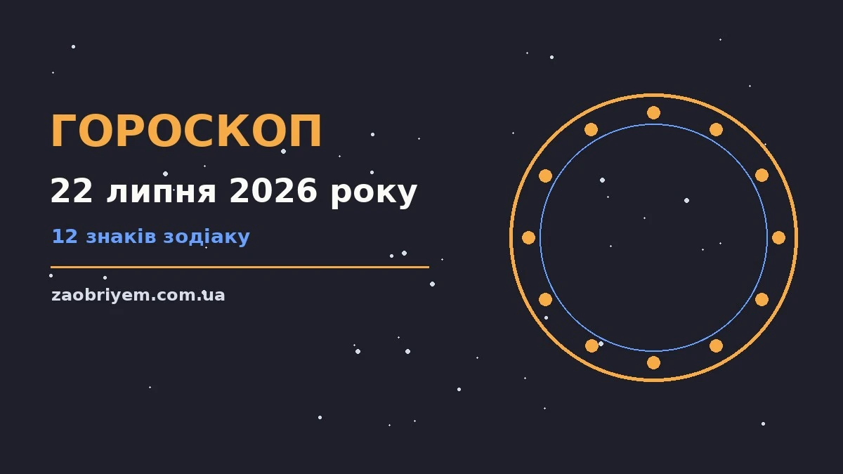 Зодіакальний знак на тлі ранкового неба, гороскоп на 22 липня 2026