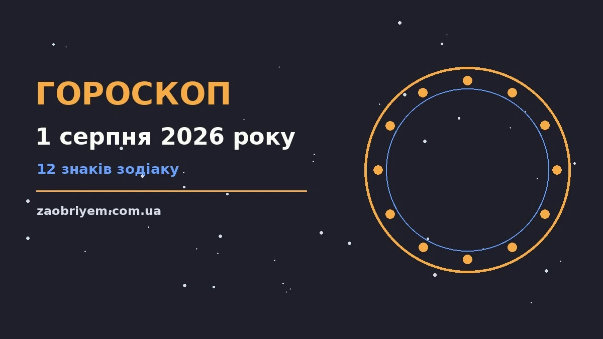 Зодіакальний фон для щоденного гороскопу на 1 серпня 2026 року
