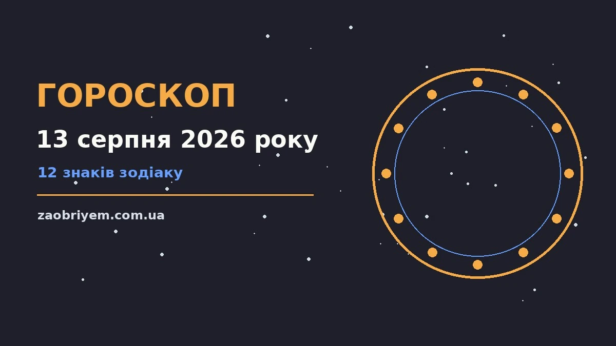 Зоряне небо над міською панорамою, гороскоп на 13 серпня 2026 року