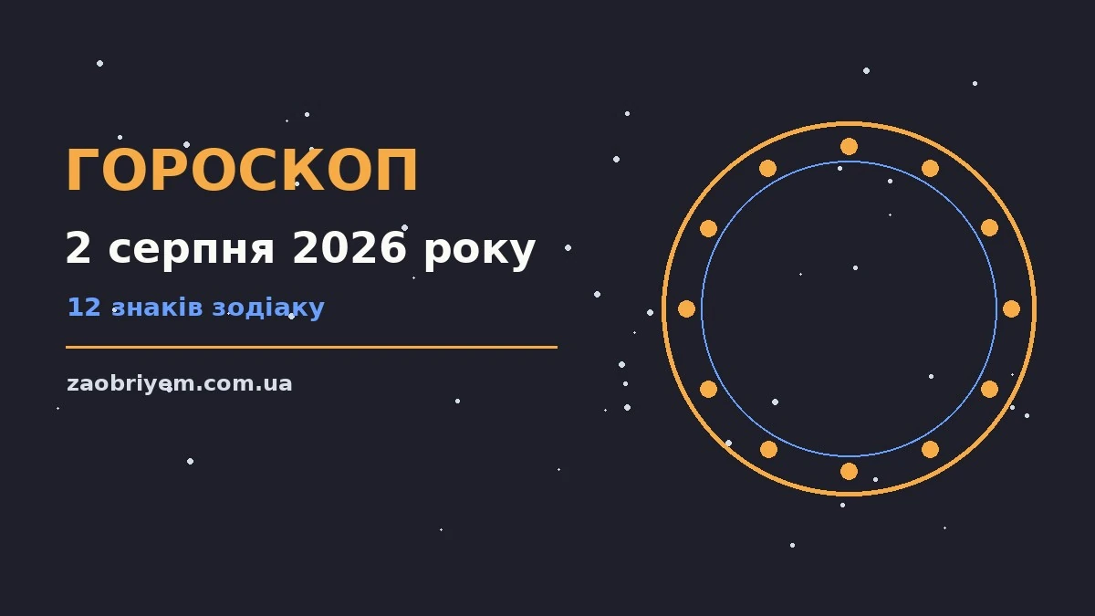 Астрологічний гороскоп на 2 серпня 2026 року, зодіакальні символи на тлі робочого столу з нотатником і кавою