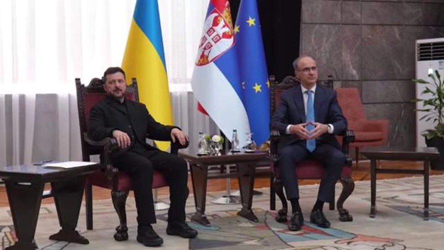 Володимир Зеленський під час розмови з прем'єр-міністром Сербії Джуро Мацутом щодо підтримки української енергетики та