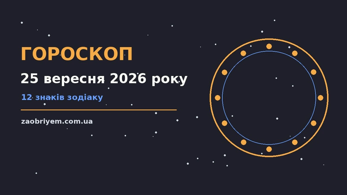 Гороскоп на 25 вересня 2026 року: перспективи для 12 знаків для планів і важливих справ