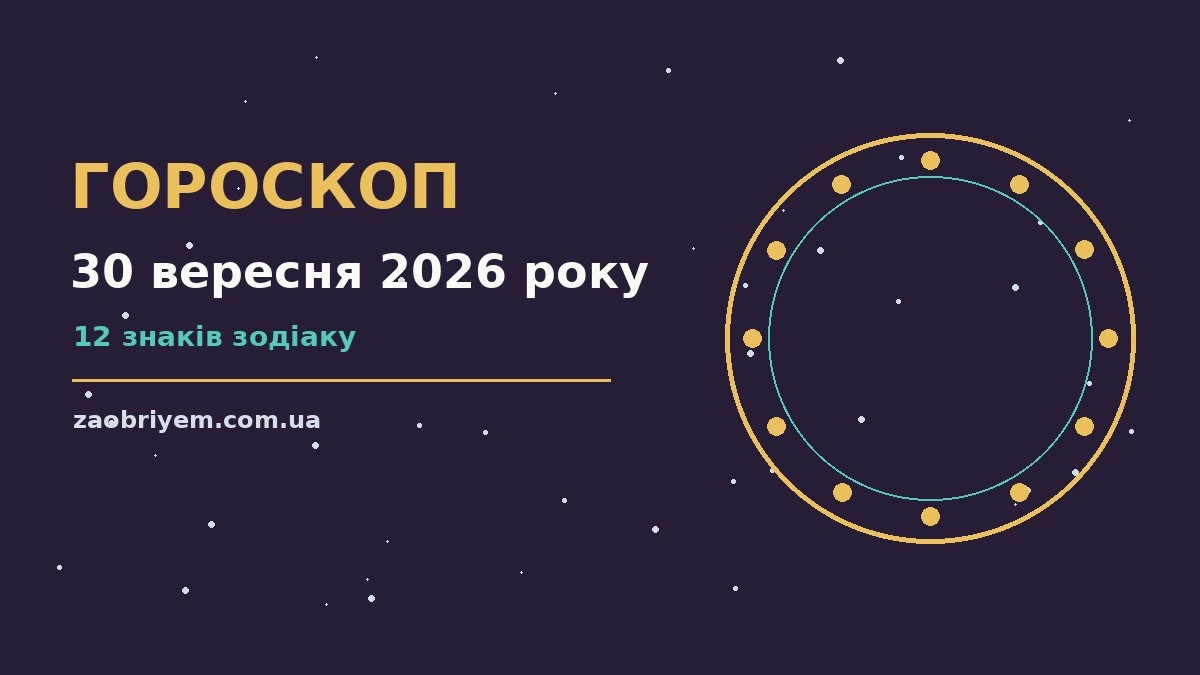 Гороскоп на 30 вересня 2026 року: перспективи для 12 знаків для планів і важливих справ