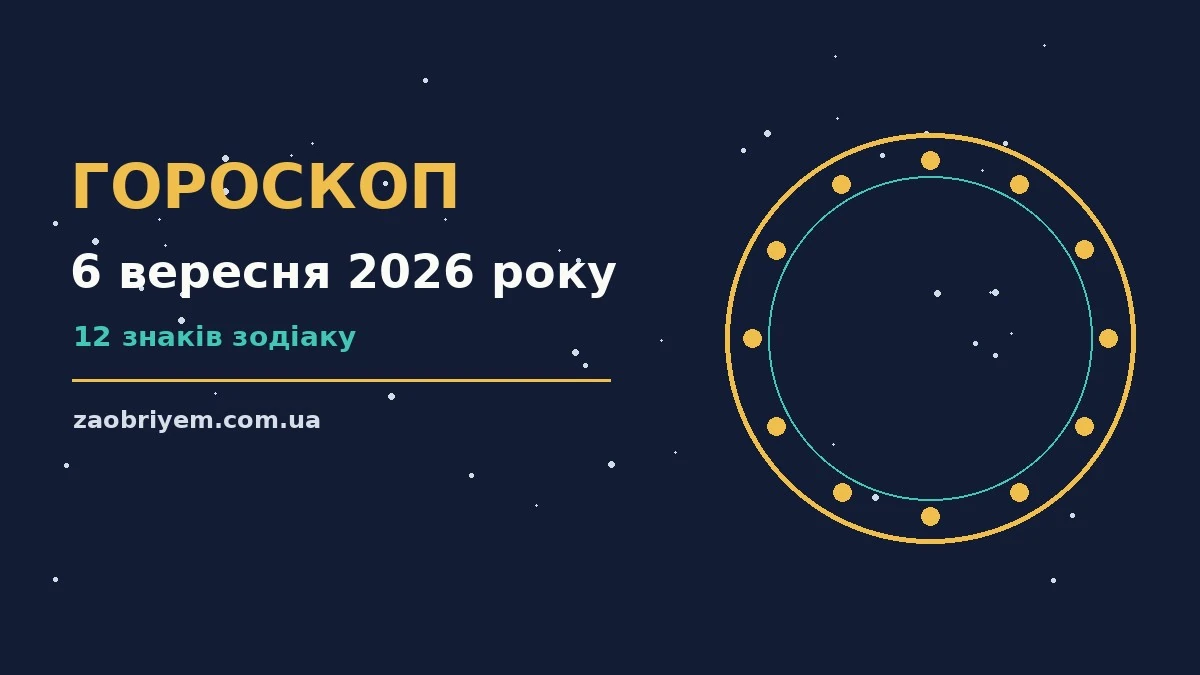 Гороскоп на 6 вересня 2026 року: перспективи для 12 знаків для планів і важливих справ