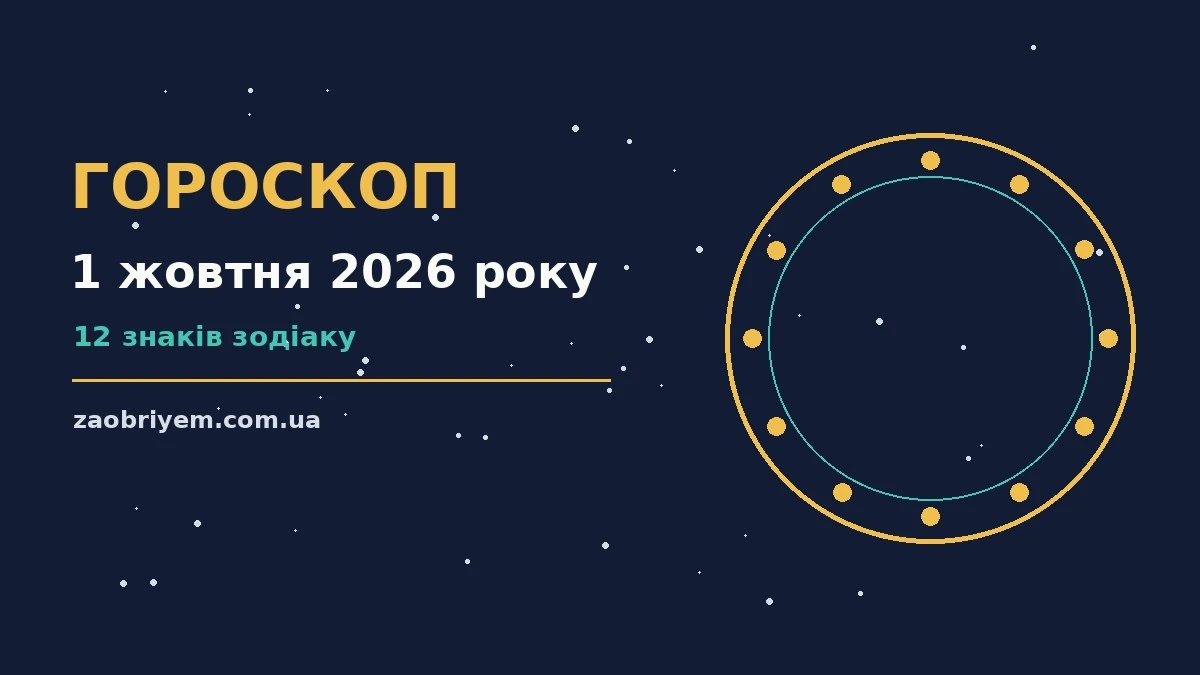 Гороскоп на 1 жовтня 2026 року: перспективи для 12 знаків для планів і важливих справ