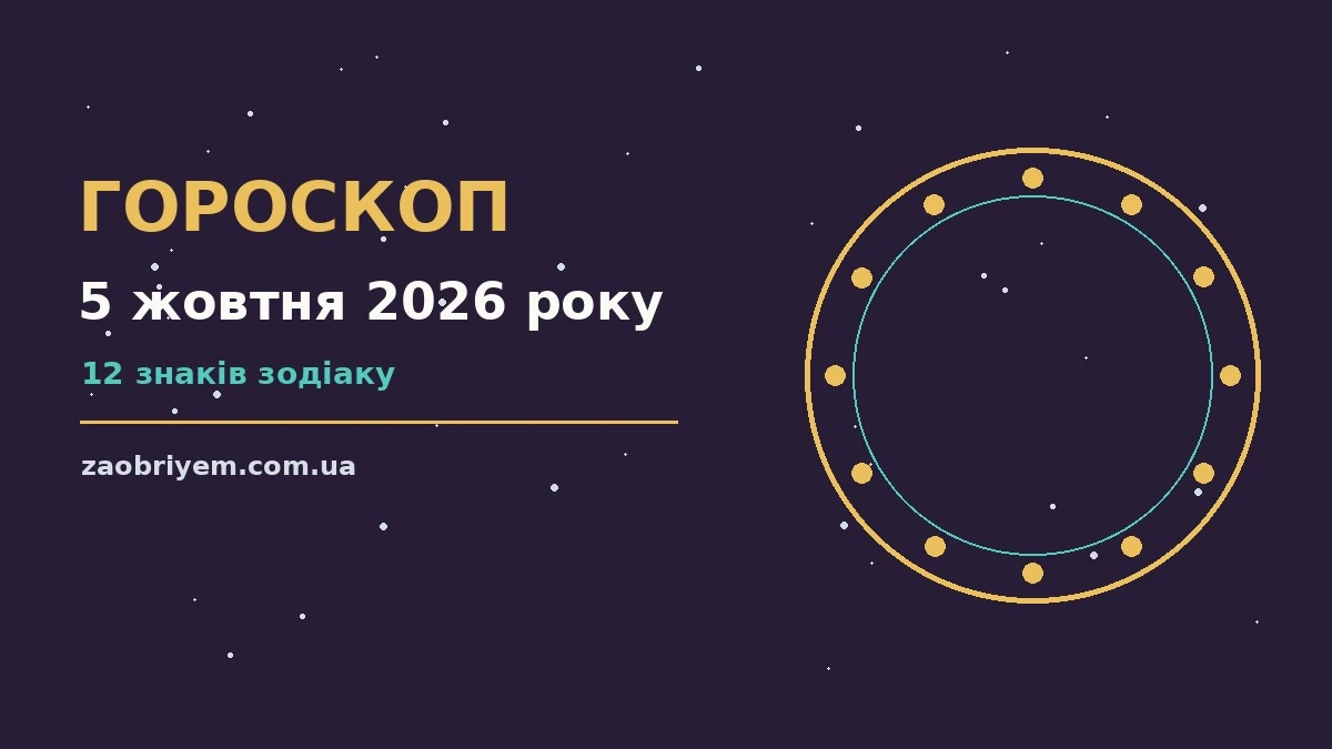 Гороскоп на 5 жовтня 2026 року: перспективи для 12 знаків для планів і важливих справ